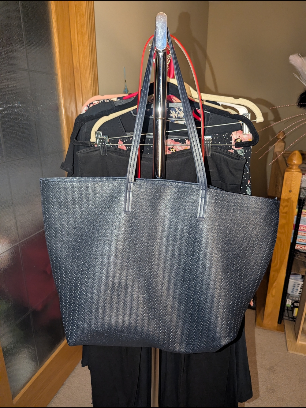 Bath & Body Works Navy Woven Tote Bag